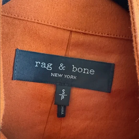 Rag & Bone Cropped M65 Field Jacket Rusty Orange Fall Linen Blend size small - Picture 3 of 6